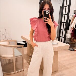 a new day Pink Ruffle Sleeve Top